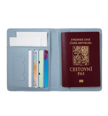 Puzdro na pas a karty s RFID ochranou WGK05 modrá (2)